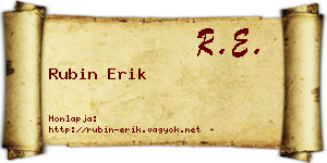 Rubin Erik névjegykártya